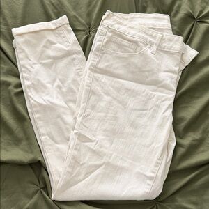 Jessica Simpson White Rolled Crop Jeans